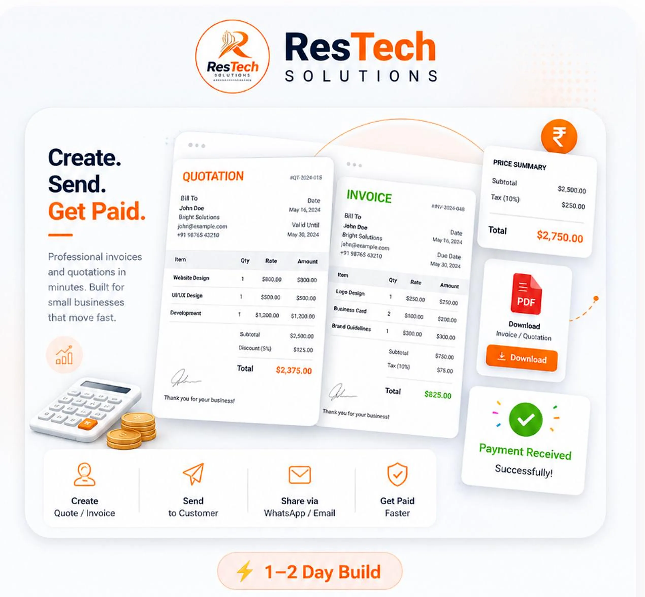 Invoice and quotation generator poster