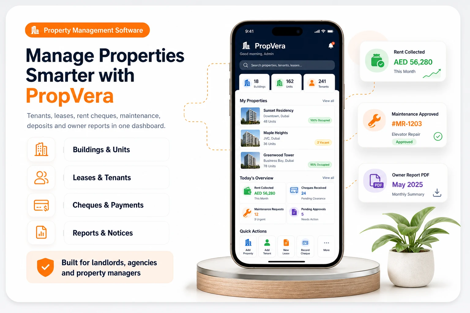 PropVera property management software sales poster